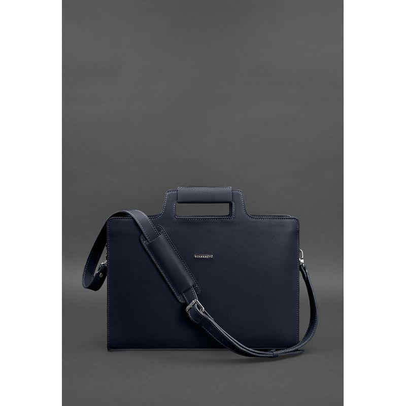 Женская кожаная сумка для ноутбука и документов BlankNote 15 Dark Blue (BN-BAG-36-navy-blue) - фото 4 - id-p2000086086