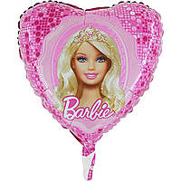 Фольгована кулька серце "Barbie" рожева Grabo 18" (45см) 1шт.
