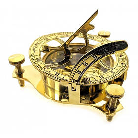 Сонячний годинник з компасом бронзовий (12х12х4 см)