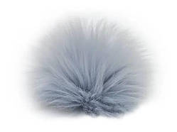 Помпон штучне хутро 15 см, Сіро-блакитний