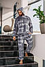 Чоловіча піжама з м'якого двостороннього плюшика стрижений кролик штани на гумці, фото 5