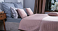 Покривало на двоспальне ліжко 180x220 стьобане дизайнерське, однотонні пледи мікрофібра Персиковий, фото 3