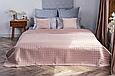 Покривало на двоспальне ліжко 180x220 стьобане дизайнерське, однотонні пледи мікрофібра Персиковий, фото 4