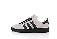 Мужские кроссовки Adidas Campus Grey Black (серые) модные демисезонные повседневные кроссовки 14399 Адидас