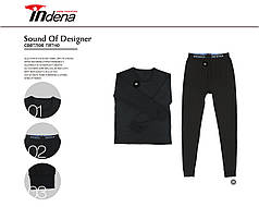 Чоловіча термобілизна з начосом кофта та штани чорний Марка "INDENA" Арт.221008