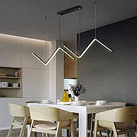 Світлодіодна підвісна люстра для столу, їдальні, кухні, бару, підвісне освітлення (Тепле біле) Black