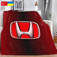 Плед плюшевый с 3D изображением "Хонда" 135х160 см арт 2669