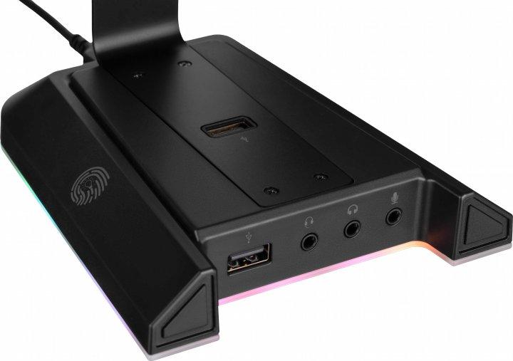 Подставка для наушников 2E Gaming GST320, черная, с RGB-посветкой, звуковая карта 7.1 USB под наушники - фото 5 - id-p2016646719