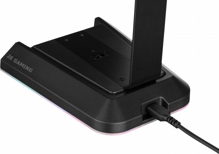Подставка для наушников 2E Gaming GST320, черная, с RGB-посветкой, звуковая карта 7.1 USB под наушники - фото 6 - id-p2016646719