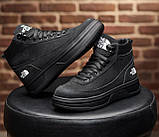 Черевики Підліткові Зимові Шкіряні Чорні, фото 3