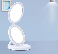 Зеркало с LED подсветкой круглое Large LED Mirror (складное, 5X) (W0-29)