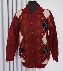 Жіноча мохерова кофта «Nagpal Ромб» бордового кольору з 52 по 64 р