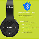 Бездротові навушники P47 Bluetooth, вбудований FM, MP3 SV227, фото 7