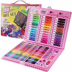 Великий набір Painting Set Pink 150 предметів дитячий для малювання та творчості Mega Art Set SV227
