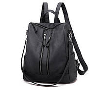 Женский стильный рюкзак сумка в черном цвете с прочного материала