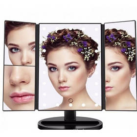 Дзеркало для макіяжу з LED підсвічуванням Superstar Magnifying Mirror 22 Black чорне SV227