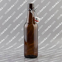 20 шт Бутылка стеклянная с бугельной крышкой 500 мл коричневая упаковка