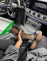 Женские ботинки Bottega BV "BLACK/BROWN" PREMIUM