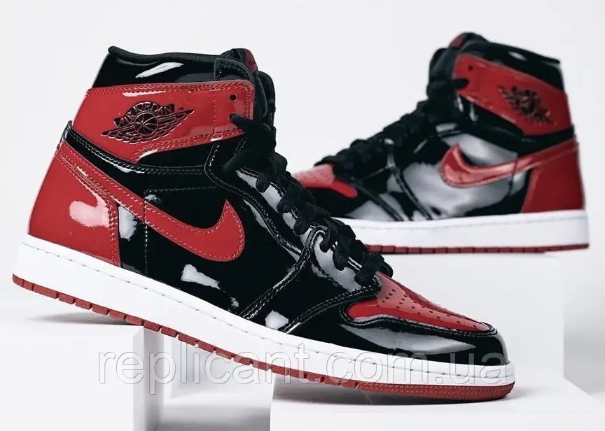 Кросівки Nike Air Jordan 1 High OG "Patent Bred" 555088-063 Нью-біланс кросівки (22490) баланс 38 37, фото 1