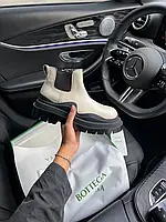 Женские ботинки Bottega BV "LOW BLACK/BEIGE" PREMIUM