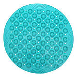 Круглий ковзкий килимок Massage foot rad для душу М'ятний SV227, фото 3