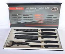 Набір ножів BASS силіконова ручка 6 предметів SV227, фото 1