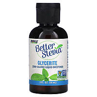 Стевія, Better Stevia, Now Foods, рідкий підсолоджувач з нульовою калорійністю, глицерит, 59 мл (NOW-06952)