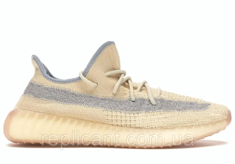 Кросівки Adidas Yeezy Boost 350 V2 Linen FY5158 (реф смужка) і буст, фото 1