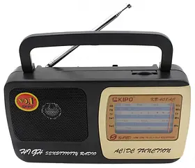 Радіоприймач Kipo KB-408 AC потужний радіо FM c usb живлення від батареї R20 або від мережі Чорний iC227