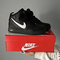 Кросівки Nike Air Force Black (хутро) кросівки найк