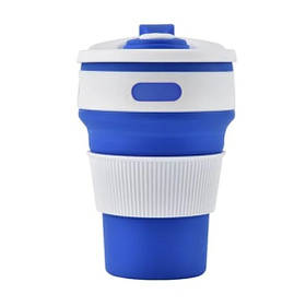 Складана склянка силіконова Collapsible Coffee Cup 350 мл Синій SV227