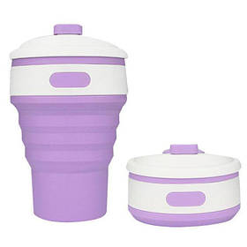 Складана склянка силіконова Collapsible Coffee Cup 350 мл Бузок SV227