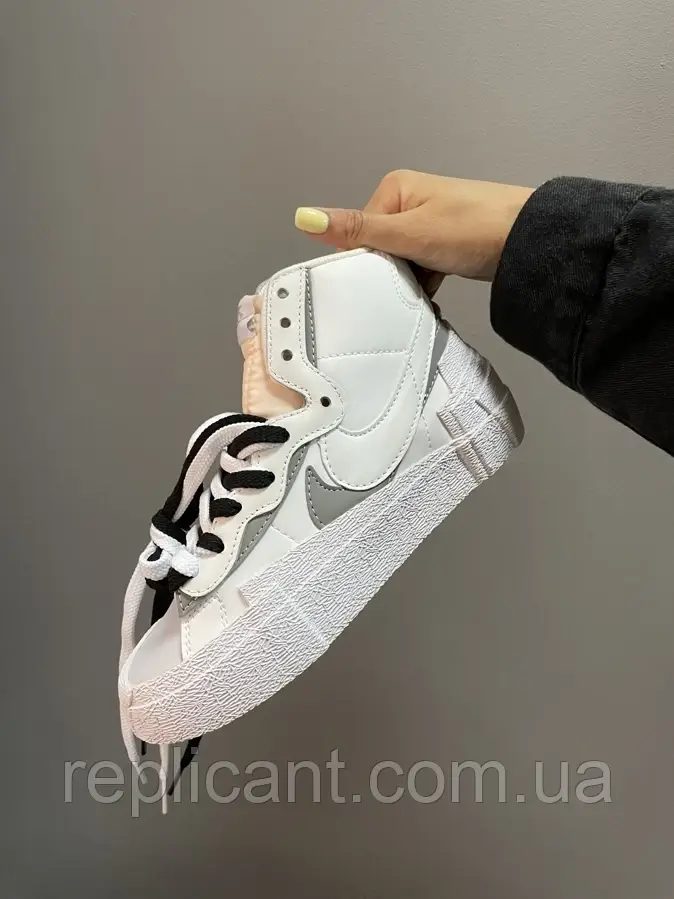 Кроссовки Nike BLAZER x SACAI WHITE / BLACK кросівки найк