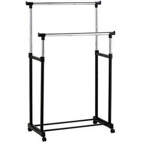 Підлогова, подвійна телескопічна вішалка-стійка для одягу Double Bar Rack Hight Ajustable (30 кг).Уцінка!!! SV227