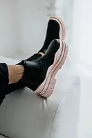 Жіночі черевики Bottega Veneta Mini Black/Pink (Без лого)