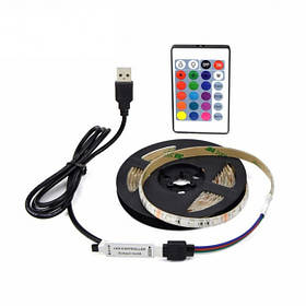Світлодіодна стрічка 5050 RGB 2 м з пультом для фонової підсвічування телевізора iC227
