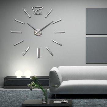 Великий настінний 3D годинник DIY Clock 80-100 см Палички Золото SV227, фото 1