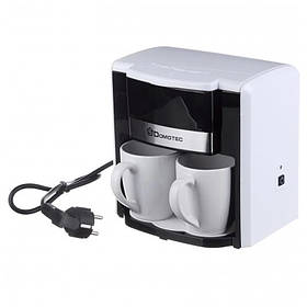 Крапельна кавоварка Domotec MS 0708 з двома порцеляновими чашками White в комплекті SV227