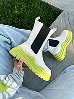 Жіночі черевики Bottega Veneta Beige/Green No logo