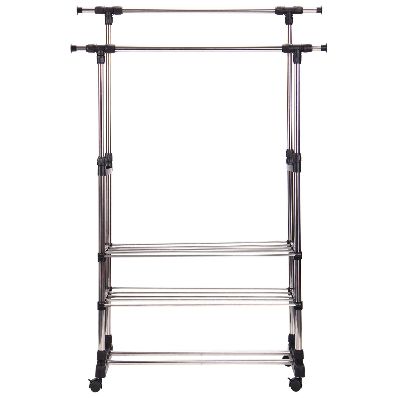 Підлогова вішалка для одягу на коліщатках Double Pole WJF003 SV227, фото 1