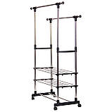 Підлогова вішалка для одягу на коліщатках Double Pole WJF003 SV227, фото 3