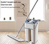 Швабра ледащо з відром Supretto Scratch Cleaning Mop зі складною ручкою і системою віджиму SV227, фото 3