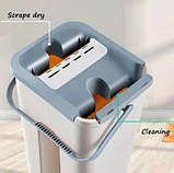 Швабра ледащо з відром Supretto Scratch Cleaning Mop зі складною ручкою і системою віджиму SV227, фото 4