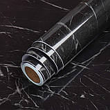 Самоклеюча плівка під мармур для кухні 3х60 чорний SV227, фото 2