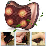 Масажна Подушка Massage Pillow QY-8028 Інфрачервоний роликовий масажер для шиї і спини.Уцінка!!! SV227, фото 6