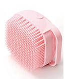 Силіконова масажна щітка мочалка Silicone Massage Bath Brush Рожевий SV227, фото 3
