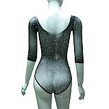 Боді в сітку чорне зі стразами, фото 5