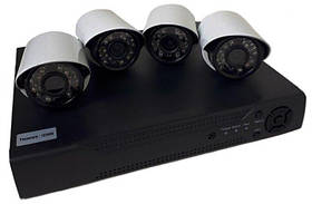 Комплект відеоспостереження на 4 камери з відеореєстратором DVR KIT 520 AHD 4ch Gibrid iC227