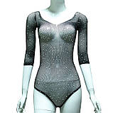 Боді в сітку чорне зі стразами, фото 6
