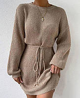 Жіноча стильна тепла сукня-туніка комір під горло тканина Ангора в'язання 42-46